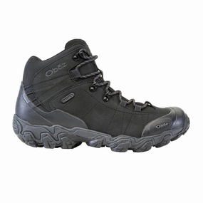 ZipUp Adjustable lacing Oboz Bridger Mid B-DRY Hiking Boot (Men) - Black Sea