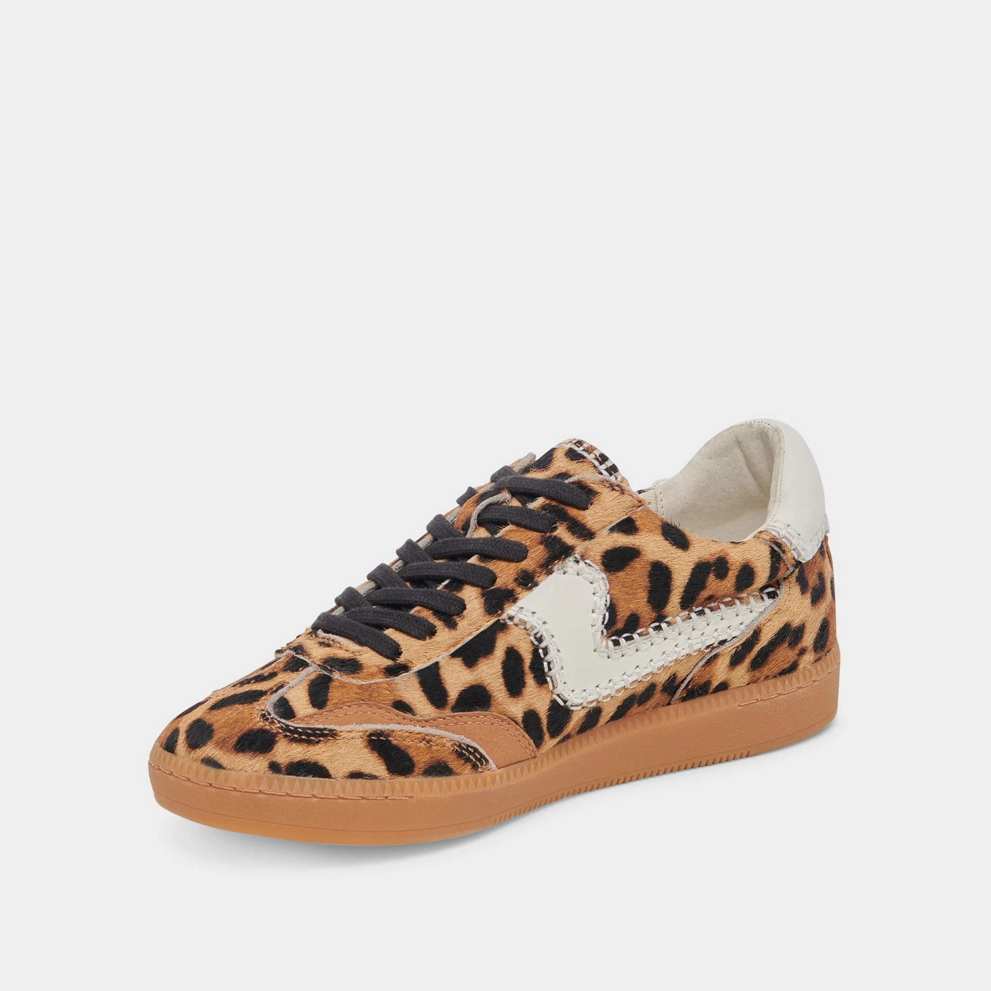 Slip On Design wedge NOTICE STITCH WIDE SNEAKERS DK LEOPARD CALF HAIR