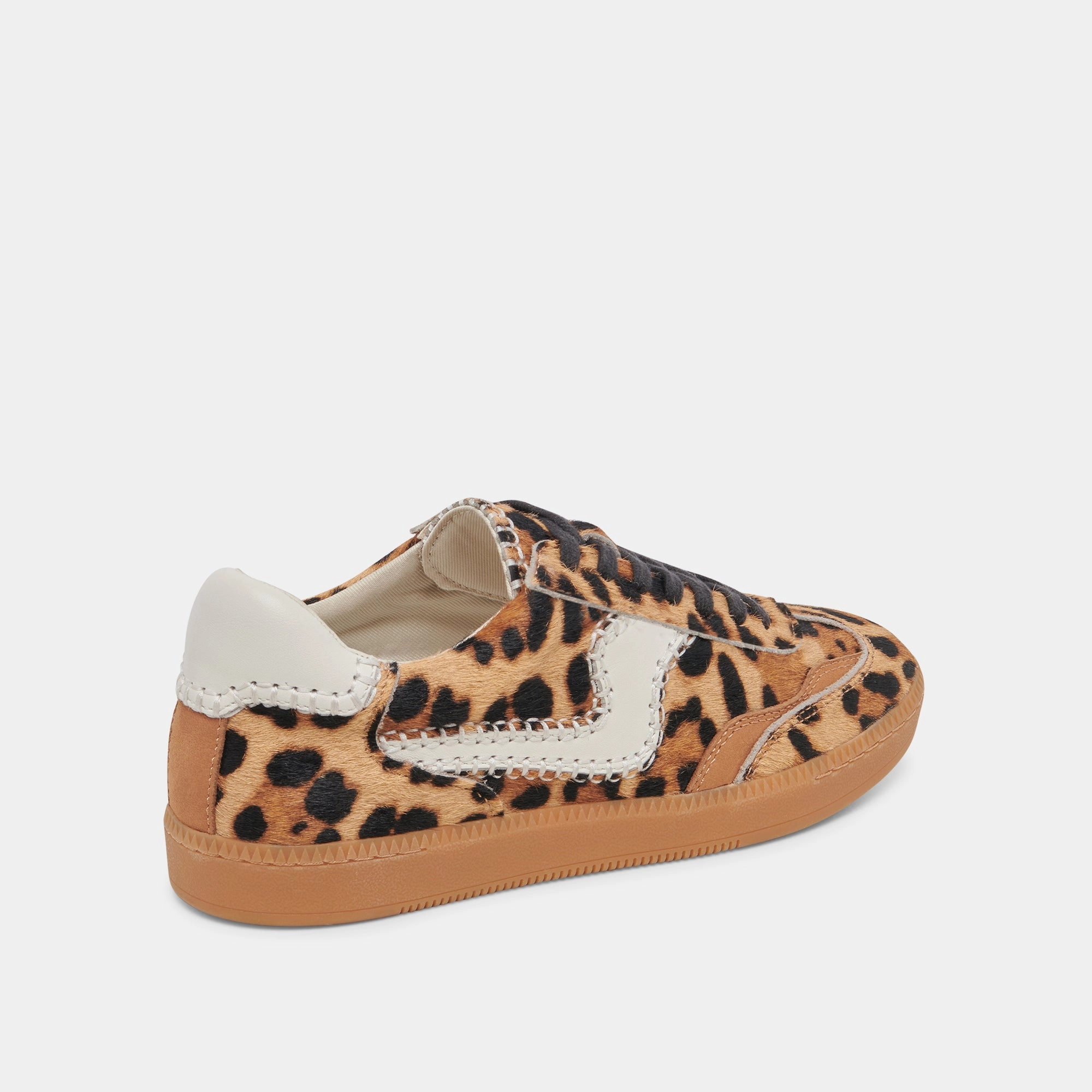 Flexible Torsion System Flexible Beach Shoes NOTICE STITCH WIDE SNEAKERS DK LEOPARD CALF HAIR