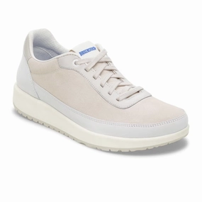 Foot Stability Birkenstock Honnef City Lace Up (Men) - Antique White Nubuck/Suede