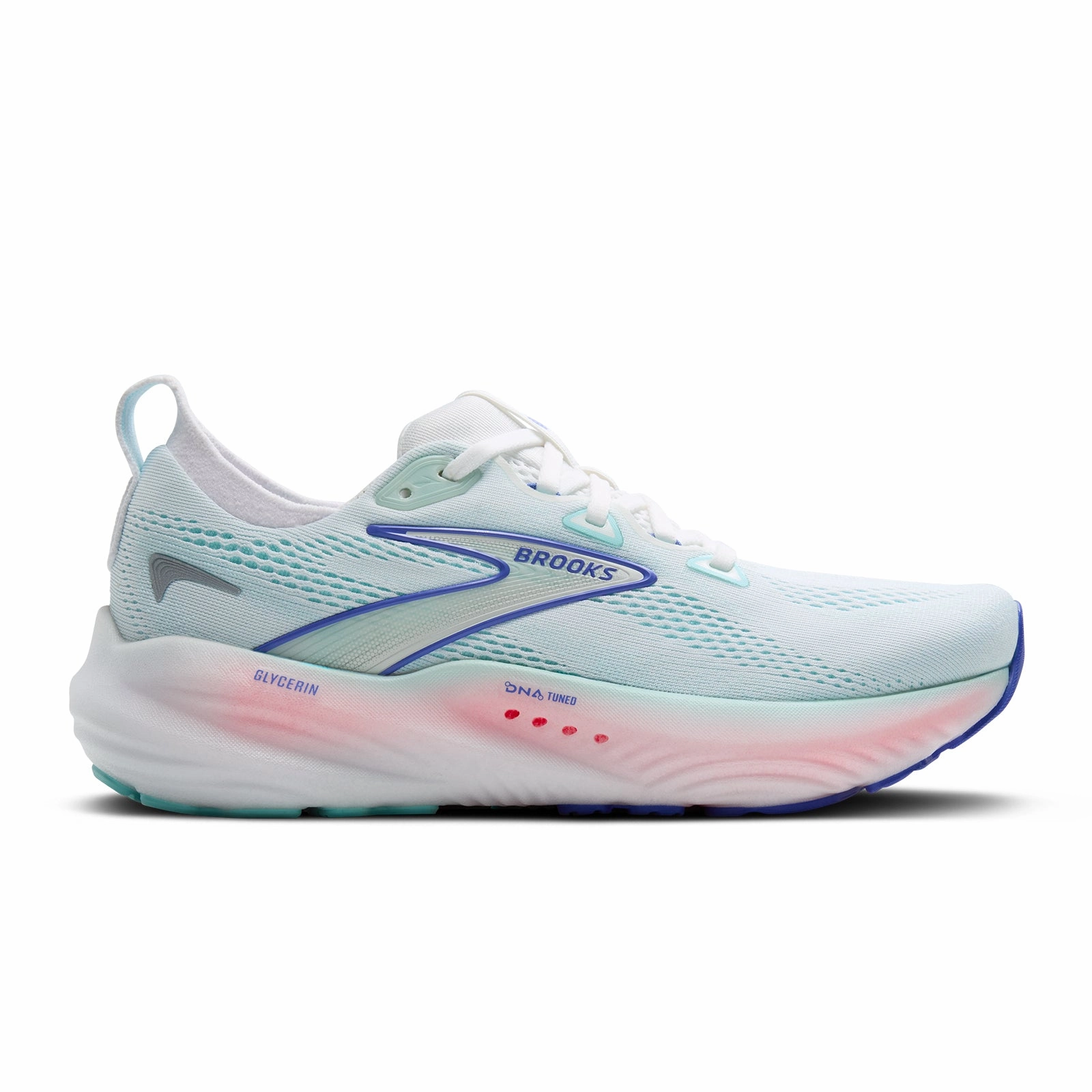 Comfortable Travel Chain Touch Brooks Glycerin 22 Running Shoe (Women) - White/Limpet Shell/Amparo Blue
