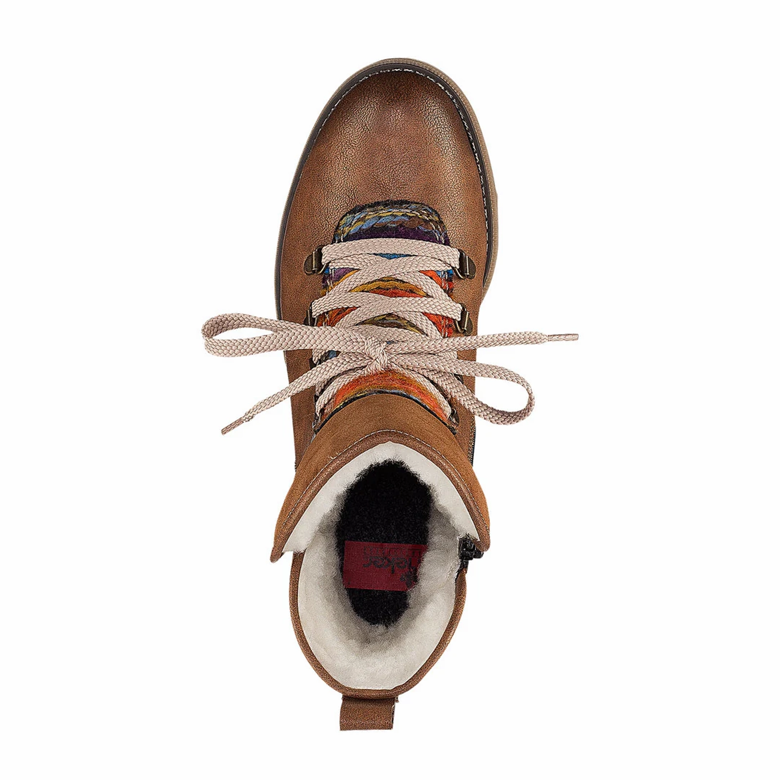 Rieker Peggy 70733-22 Mid Boot (Women) - Brown/Multi Seamless Comfort Cold Weather Commuter Breathable Nature Lover