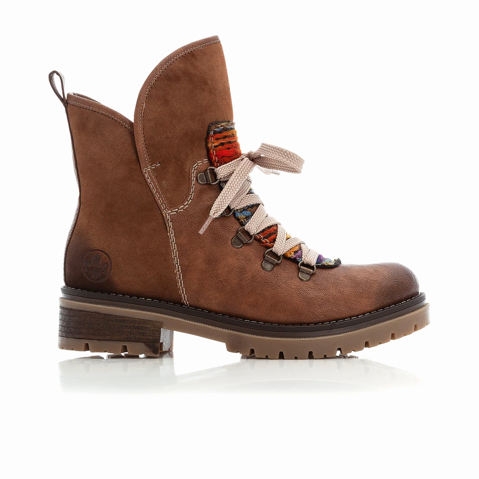 Heavy Grip Shock Absorbing Urban Traveler Rieker Peggy 70733-22 Mid Boot (Women) - Brown/Multi