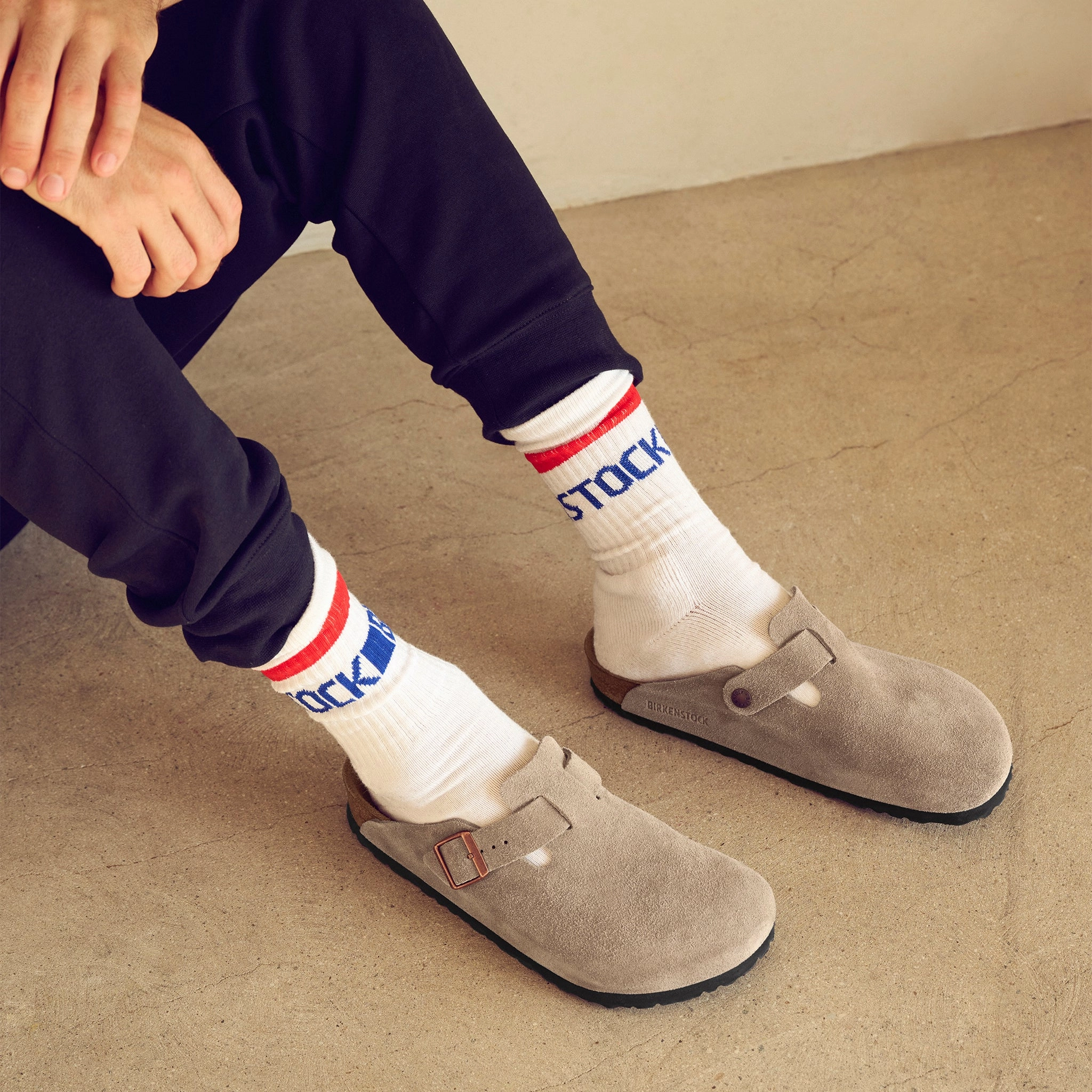 BOSTON SOFT CLOG - TAUPE - SUEDE Heat Resistant Outsole