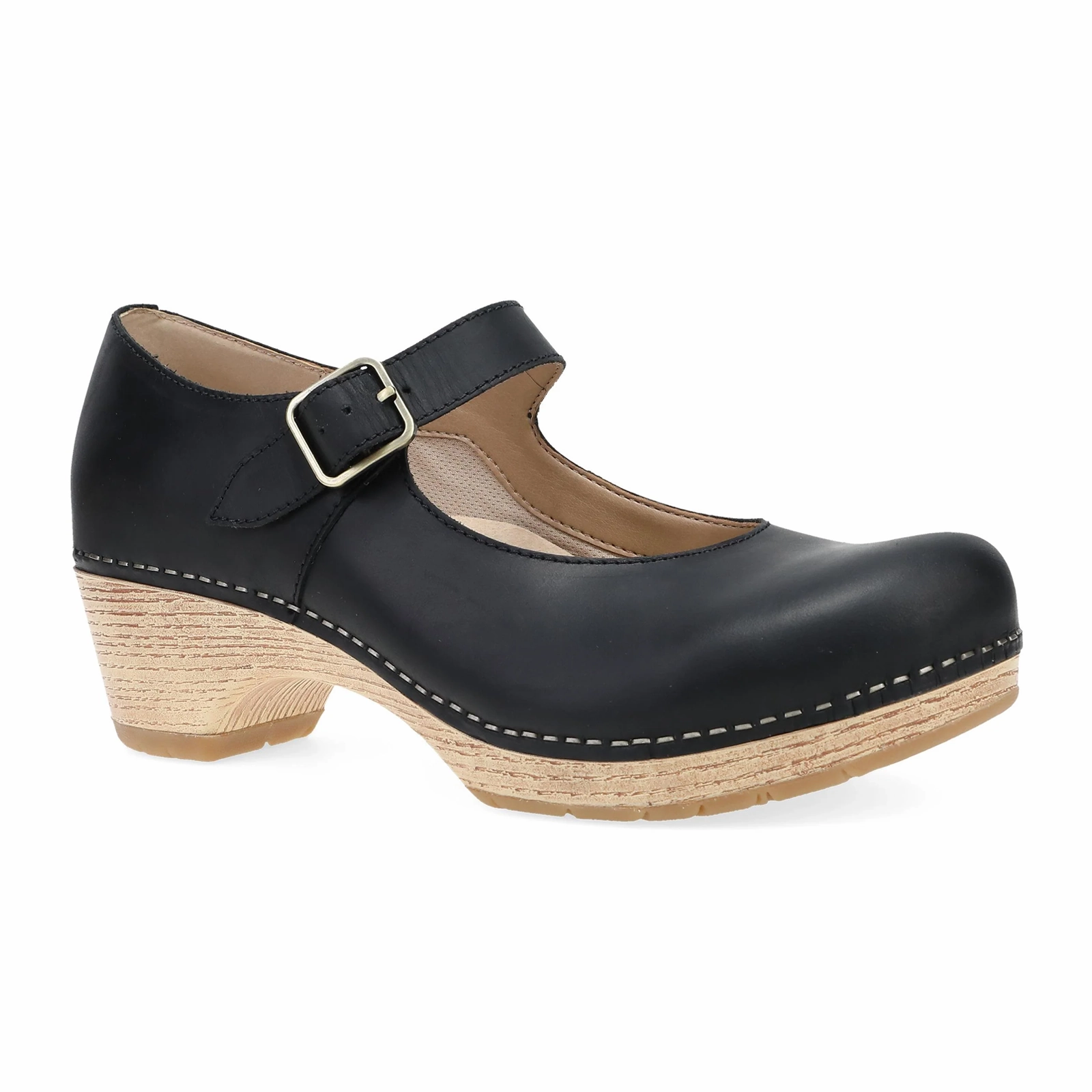 Slim Shape Dansko Lilah Heeled Clog (Women) - Black Oiled Pull Up