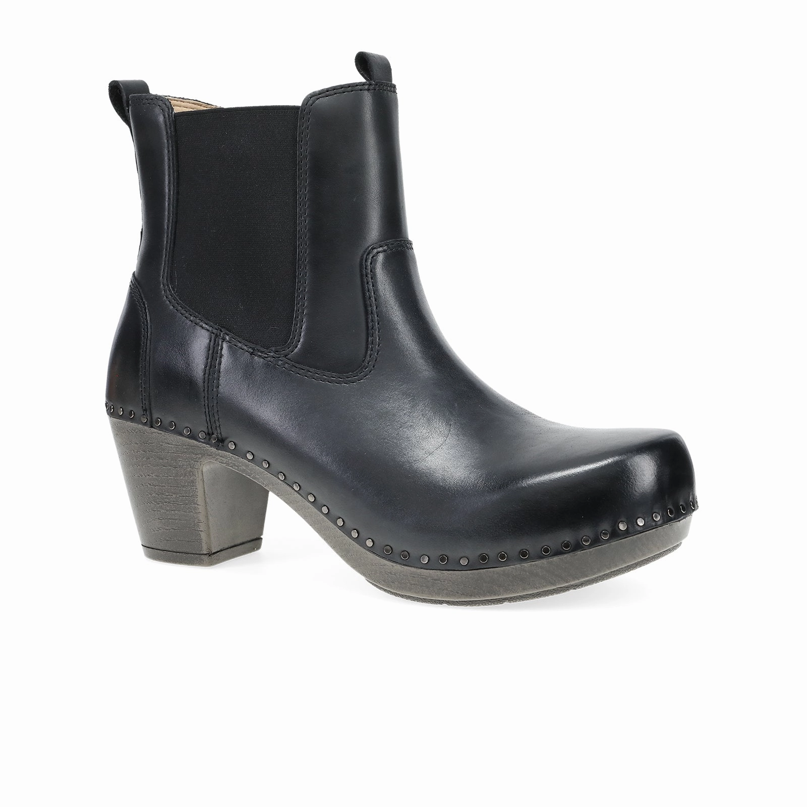 Zip   Up Design Dansko Shayna Heeled Boot (Women) - Black Burnished Calf