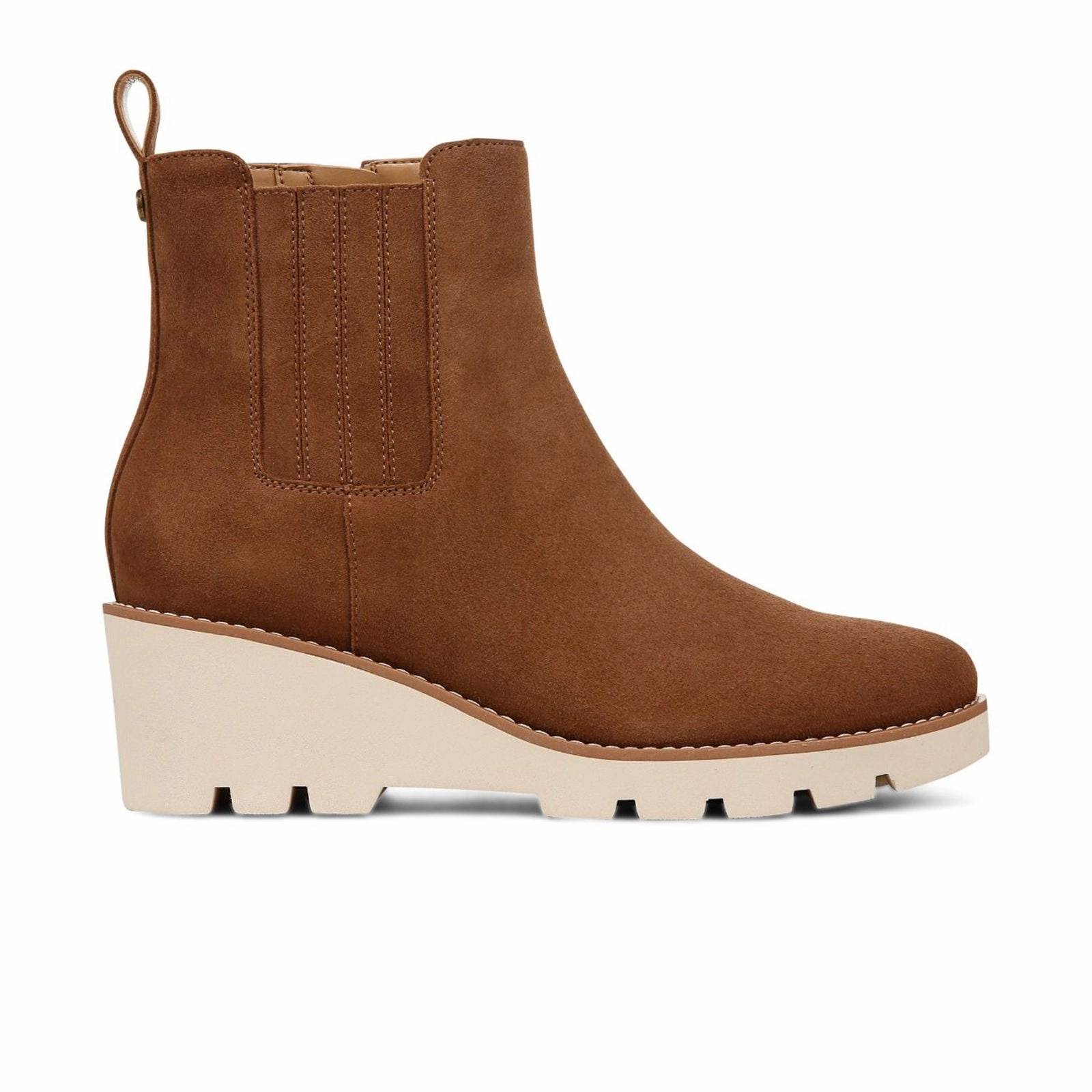 High-performance Shock Absorbing Urban Commute Vionic Aria Wedge Boot (Women) - Hazelnut Brown Waxed Suede