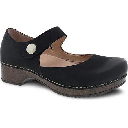 Temperature Controlling Insole Superior Cushioning DANSKO BEATRICE BLACK BURNISHED NUBUCK