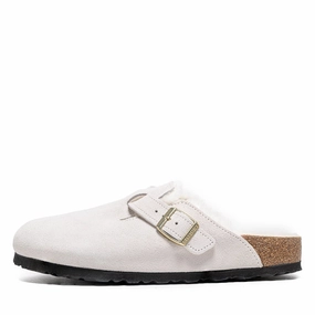 City Drive Quick Response Women's Birkenstock Boston Shearling Suede - Antique White
