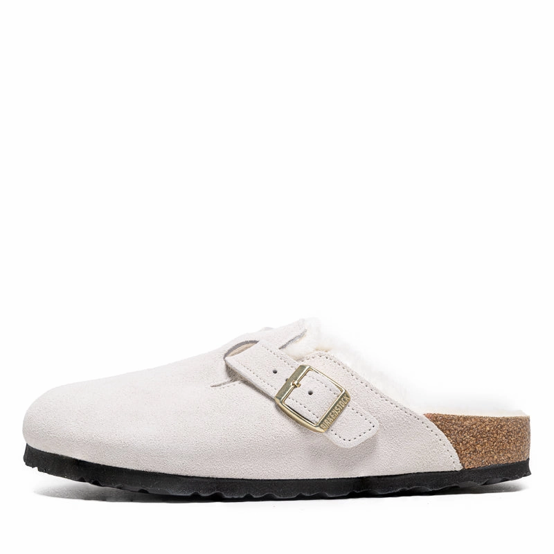 City Drive Quick Response Women's Birkenstock Boston Shearling Suede - Antique White