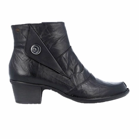 Dorking Dalma D8051 Ankle Boot (Women) - Crackled Black Sleek Profile