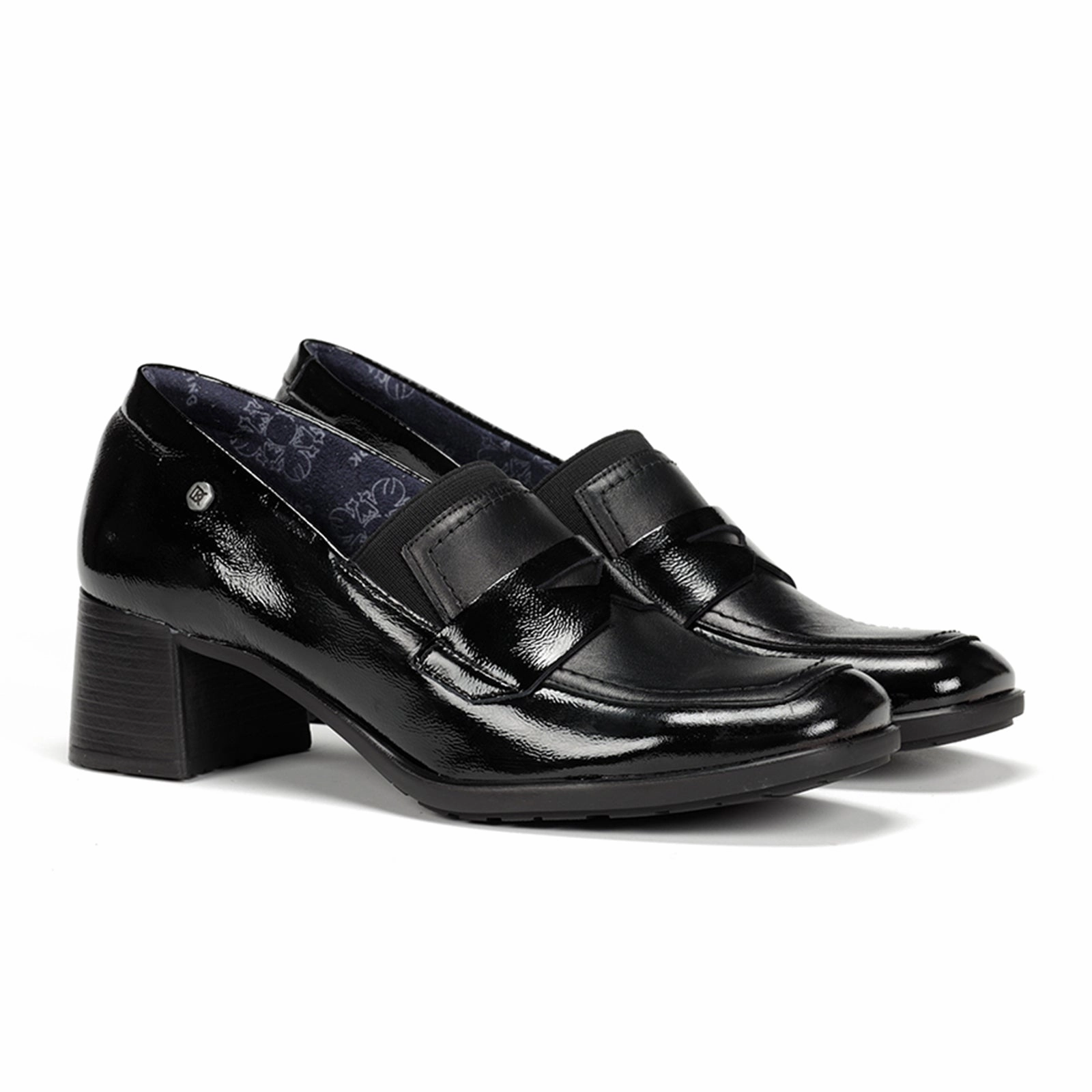 Multi Density Cushioning Cool Surface Dorking Ikia D9205 Heeled Loafer (Women) - Naplak/Sugar Negro