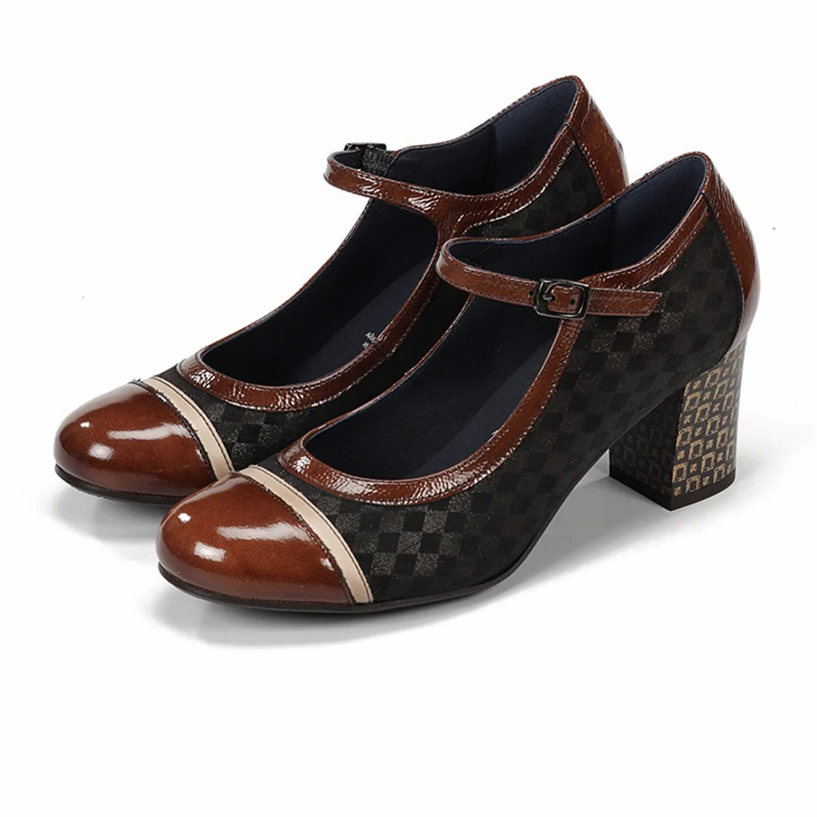 Metal Ring Comfort Wear Dorking Rodin D8669 Heeled Mary Jane (Women) - Carcas/Napla/Suga Cafe