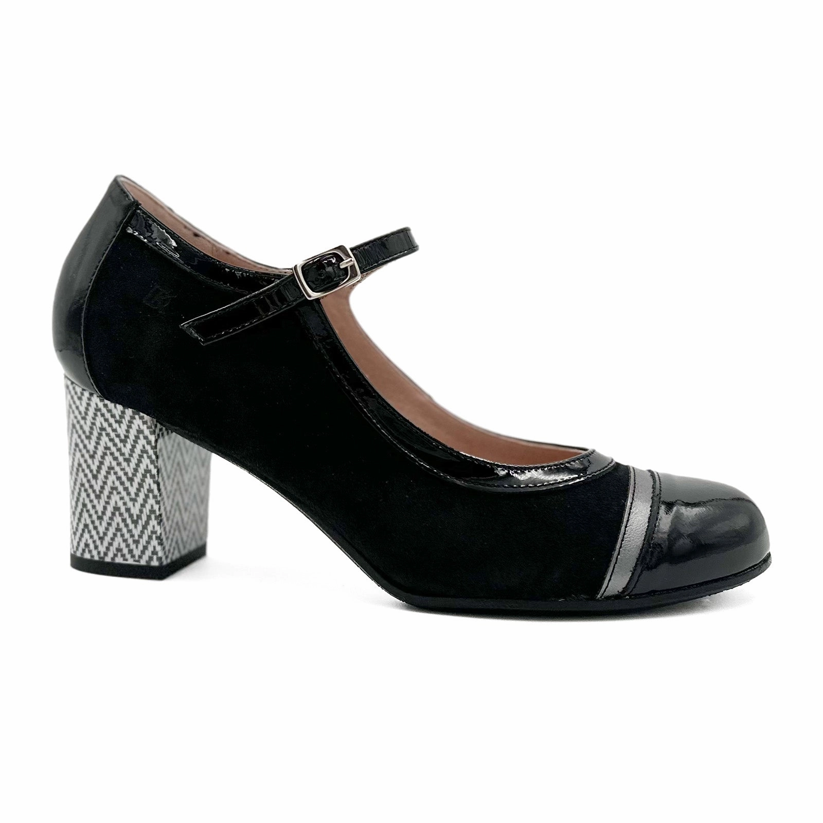 Chic Beach Shoes Dorking Rodin D9092 Heeled Mary Jane (Women)-  Black Anthracite