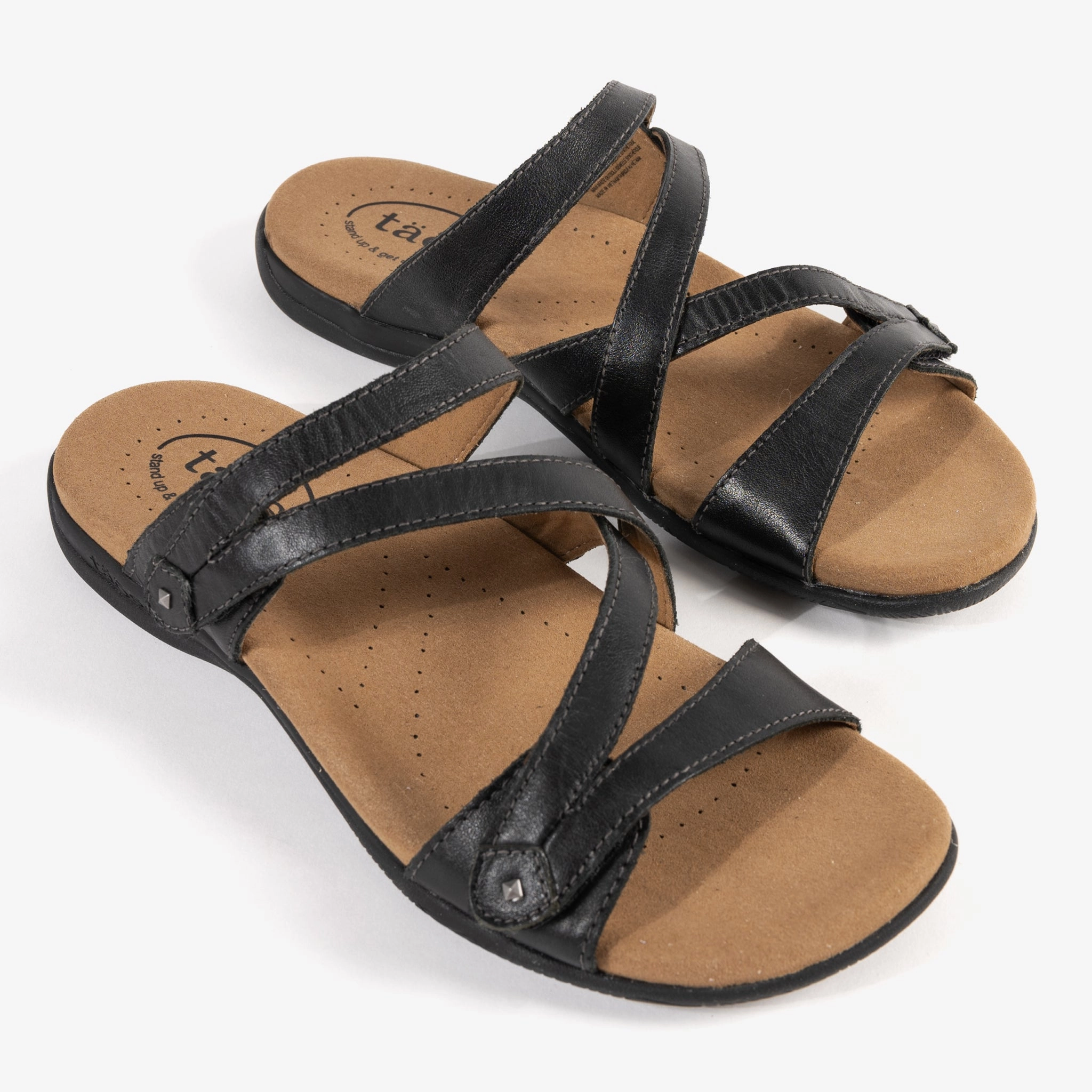 Memory foam insole Ultra Grip Outsole Texture DOUBLE U - BLACK - LEATHER