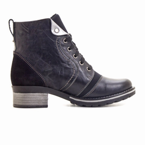 Dromedaris Karissa Mid Boot (Women) - Black Lace   Up Closure Day Hike