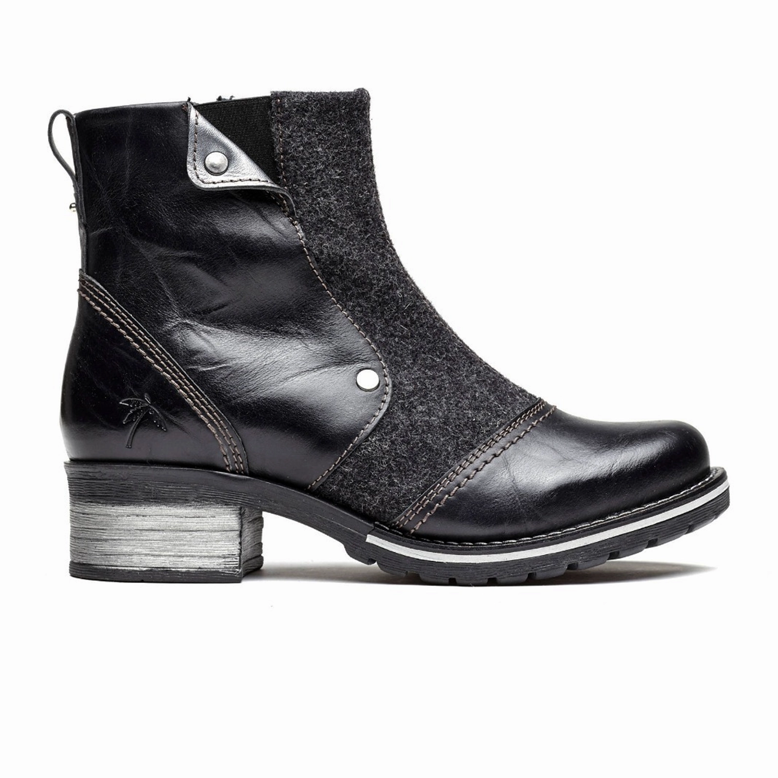 Dromedaris Kassia Burel Ankle Boot (Women) - Black Shock Absorbing Snowy Path