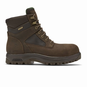 Seamless Interior Construction Dunham 8000 Works 6" Safety Plain Toe Work Boot (Men) - Brown
