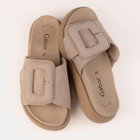 waterproof membrane All-day Comfort BUCKLE SLIDE - DESERT - NUBUCK
