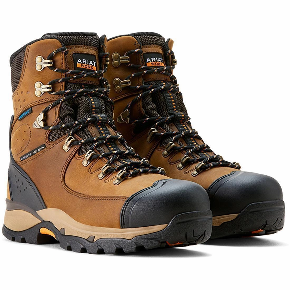 Retro-inspired Compression Molded Endeavor 8 inch Carbon-Toe Waterproof Insulated Work Boot Dusted Brown