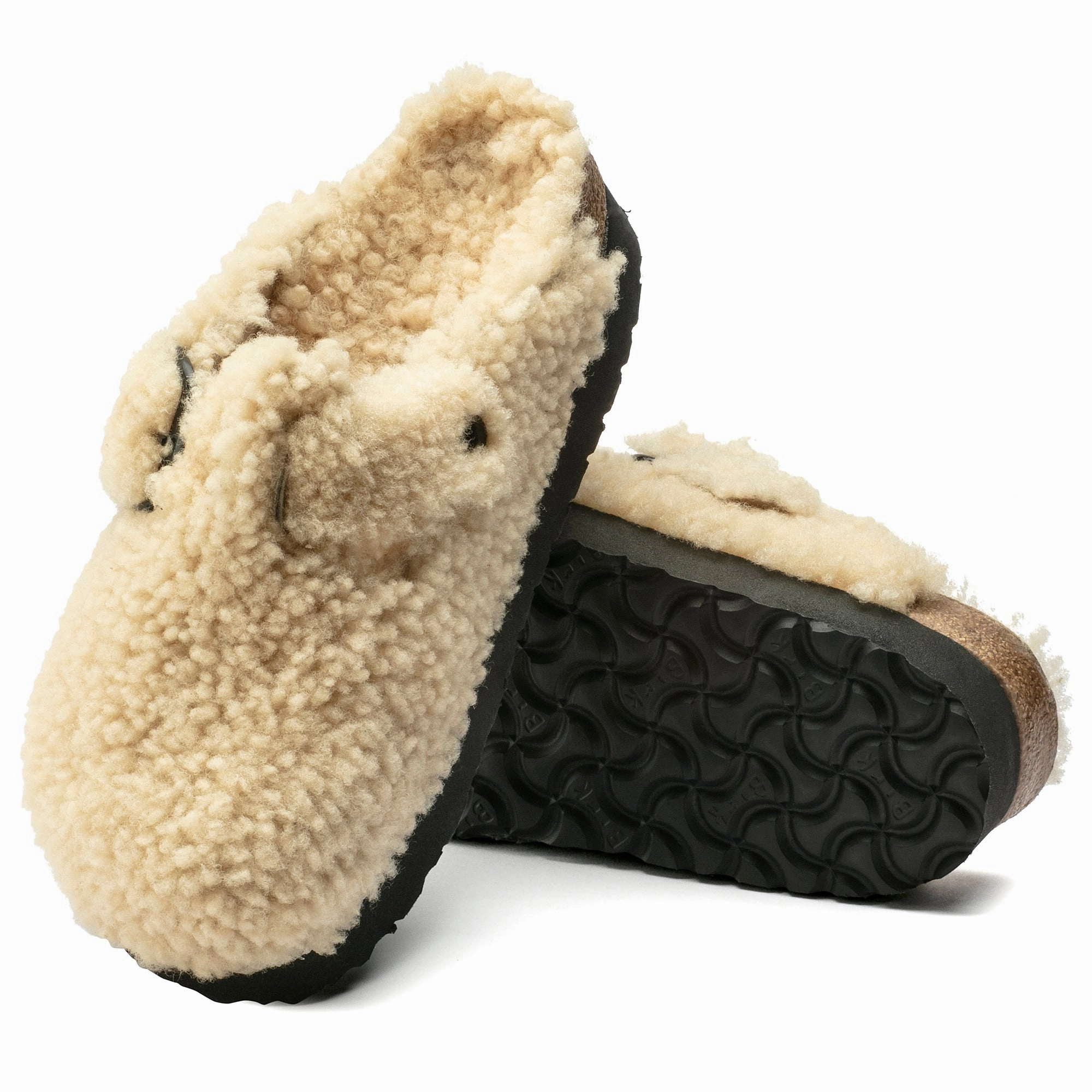 BOSTON TEDDY SHEARLING CLOG - EGGSHELL Tailored Design Matte