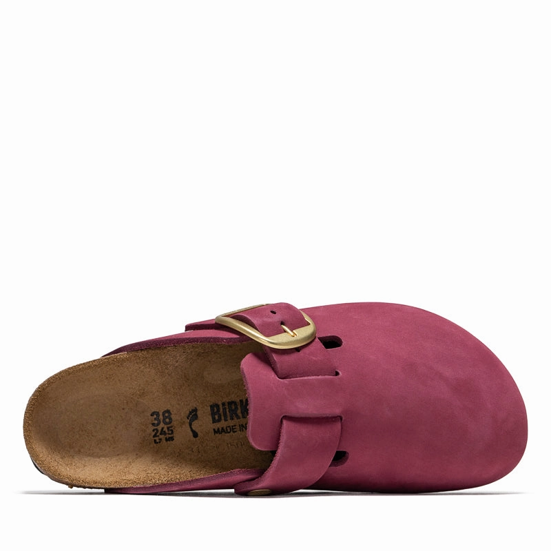 Performance Walk Women's Birkenstock Boston Big Buckle Nubuck - Berry Crush