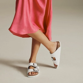 ARIZONA BIG BUCKLE - WHITE - LEATHER Non Chafing Collar Adaptive Fit