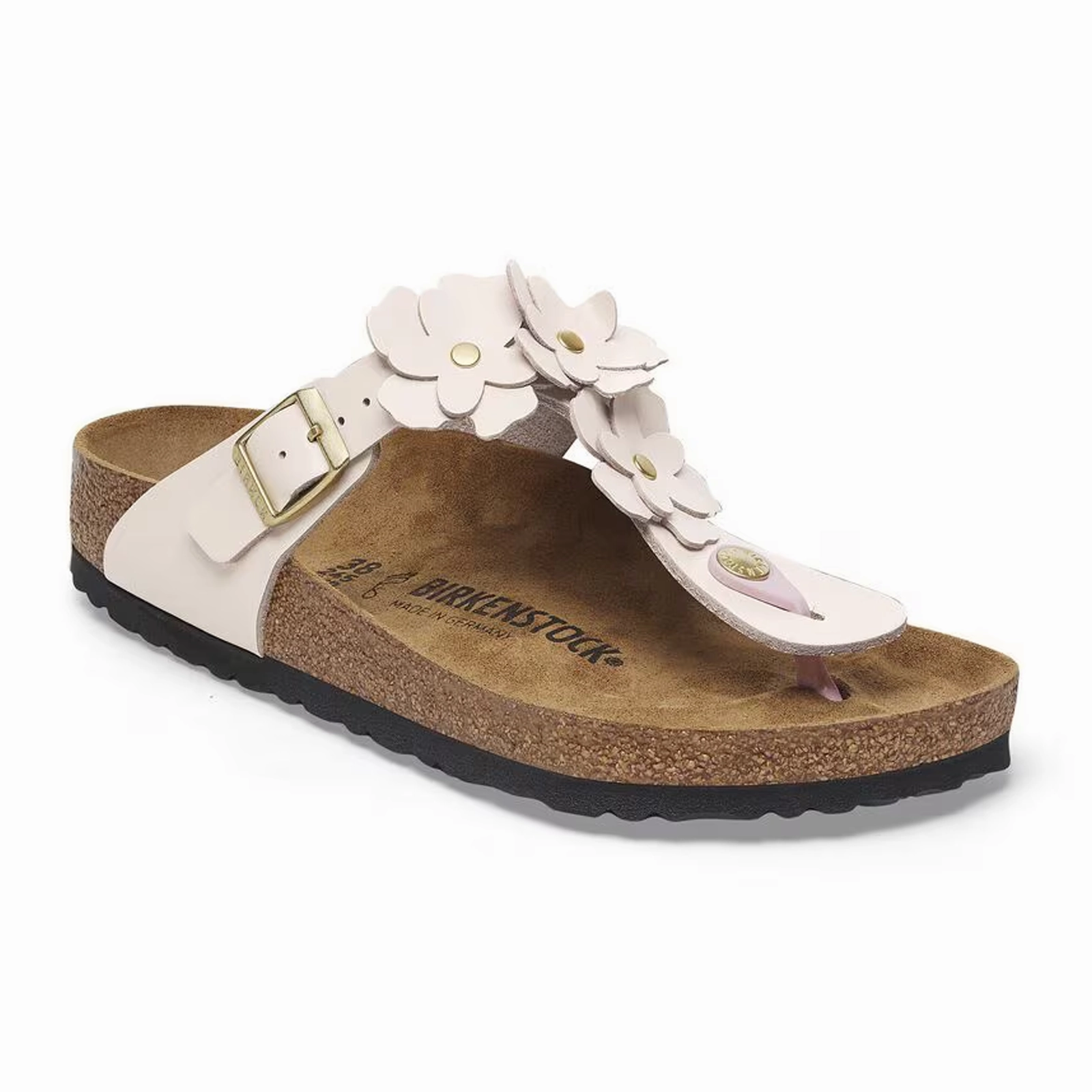 Birkenstock Gizeh Flowers Sandal (Women) - Light Rose Leather Airflow channels Seamless Look