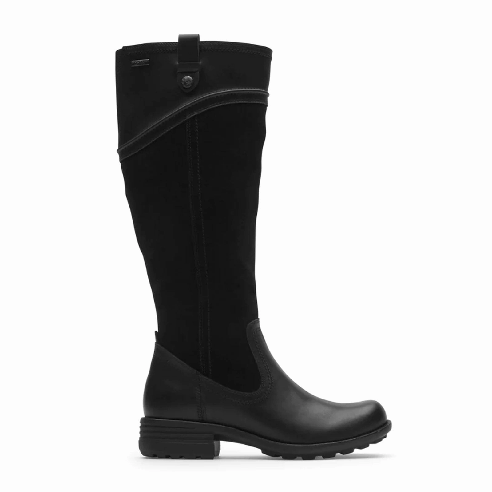 Cobb Hill Brunswick Wide Calf Waterproof Tall Boot (Women) - Black Leather/Suede Casual Elegance