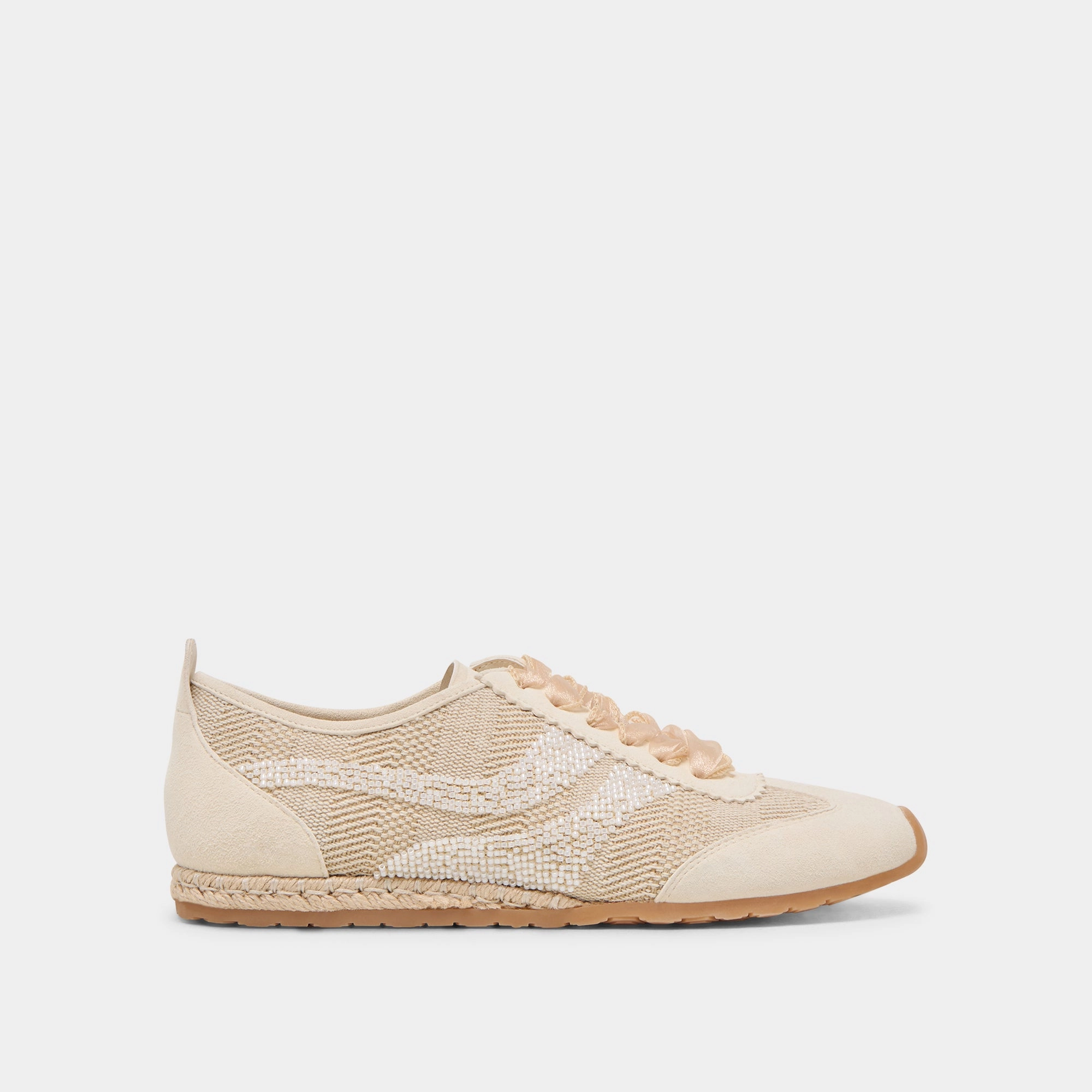 DREAM BEAD SNEAKERS NATURAL MULTI BURLAP Laidback Look Easy Glam