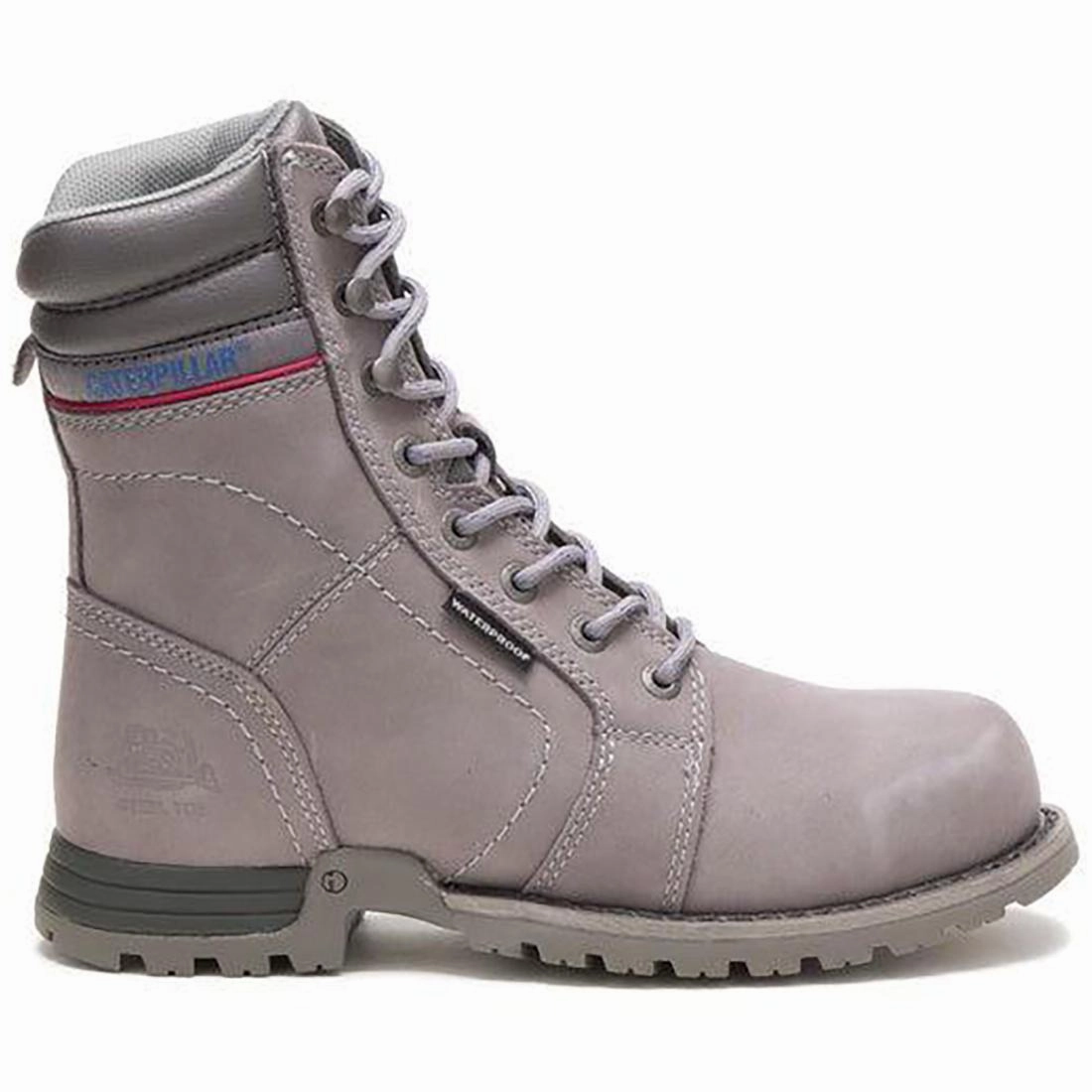 Echo Women??s Steel-Toe Waterproof Work Boot Frost Grey Street Sneakers