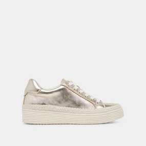 LENNIX SNEAKERS LIGHT GOLD METALLIC LEATHER Light Arch ventilation channels