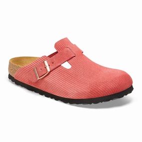 Birkenstock Boston Narrow Clog (Women) - Corduroy Sienna Red Tailored Fit Sturdy Toe Barrier