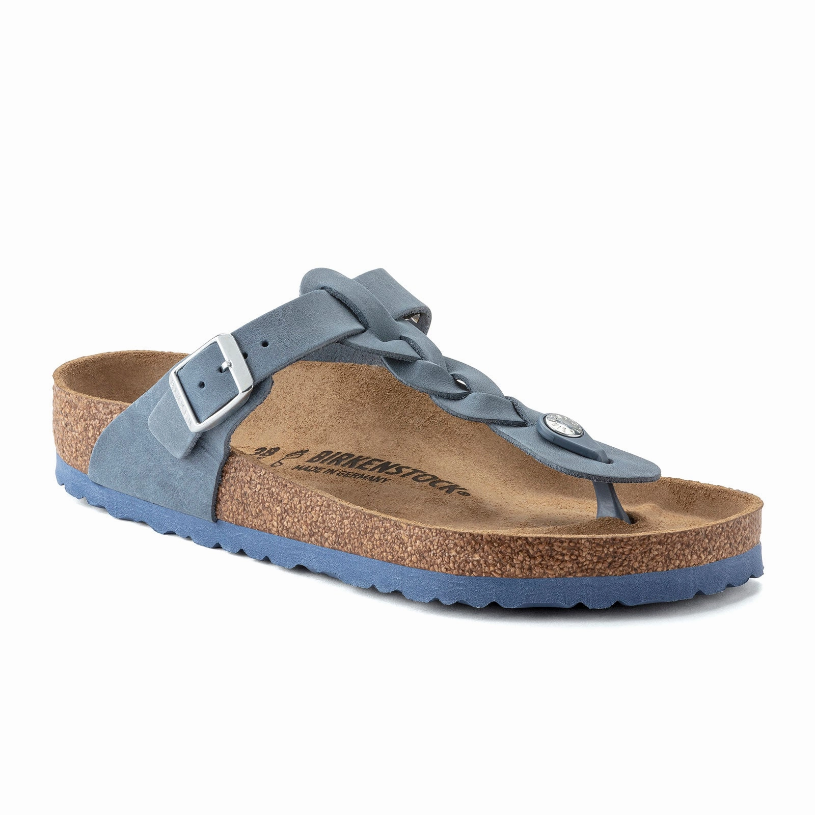 Outdoor Adventure Birkenstock Gizeh Braid Sandal (Women) - Dusty Blue Oiled Leather