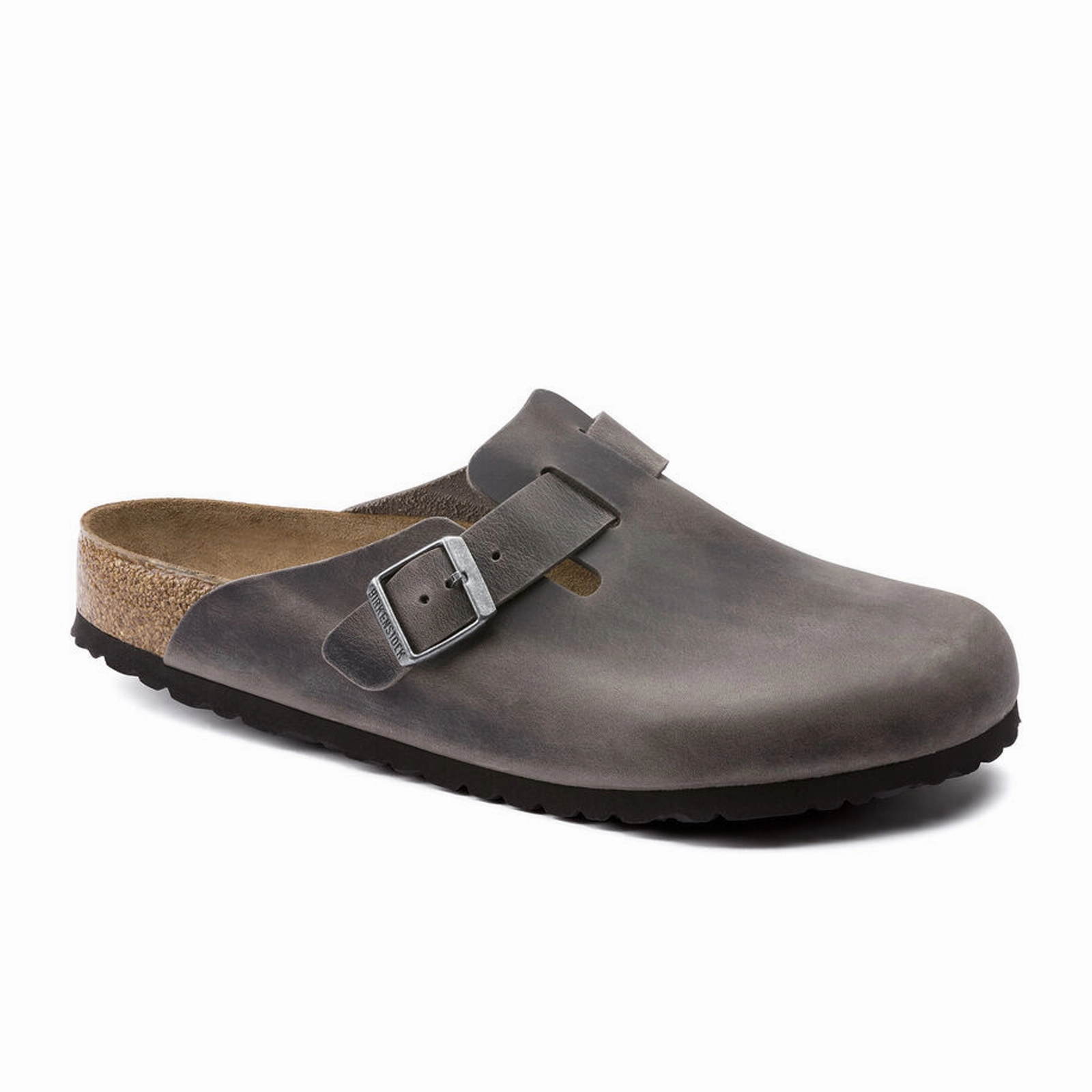 Birkenstock Boston Soft Footbed Clog (Unisex) - Iron Oiled Leather Contoured Foot Shape