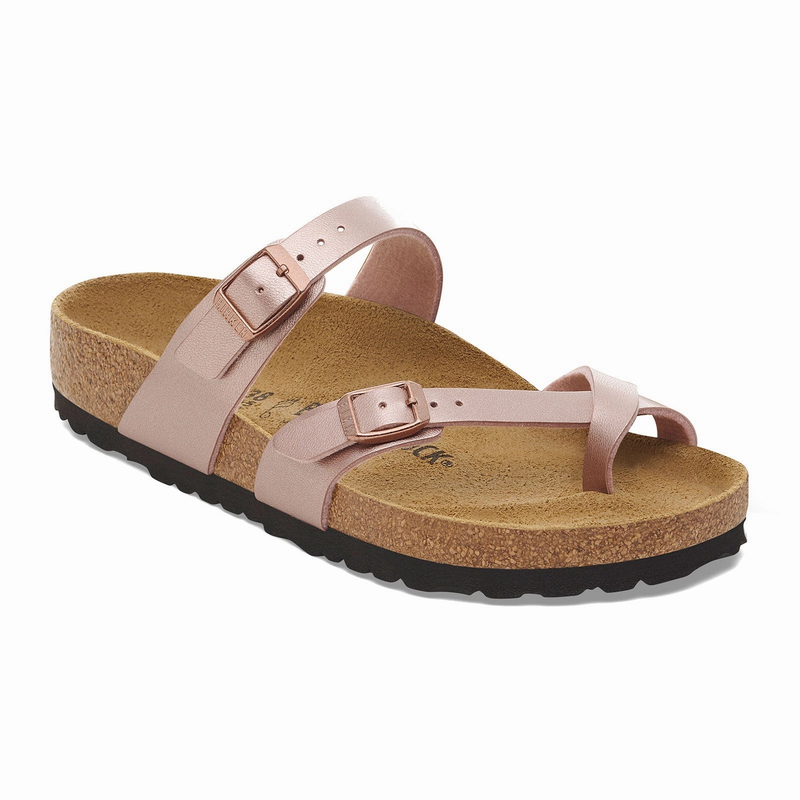 Compression Molded Midsole Durable Sole Birkenstock Mayari Sandal (Women) - Metallic Copper Birko-Flor