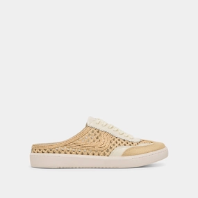 Comfortable Sole Low Profile Sidewalls NOTICE SLIDE WOVEN SNEAKERS LT NATURAL WOVEN RAFFIA