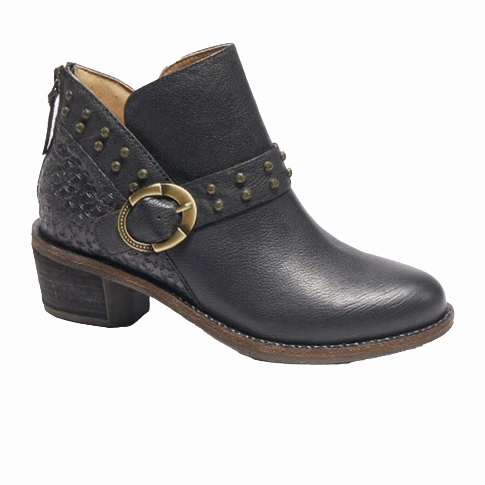 Halsa Melania Ankle Boot (Women) - Black Contoured Footbed Wide fit