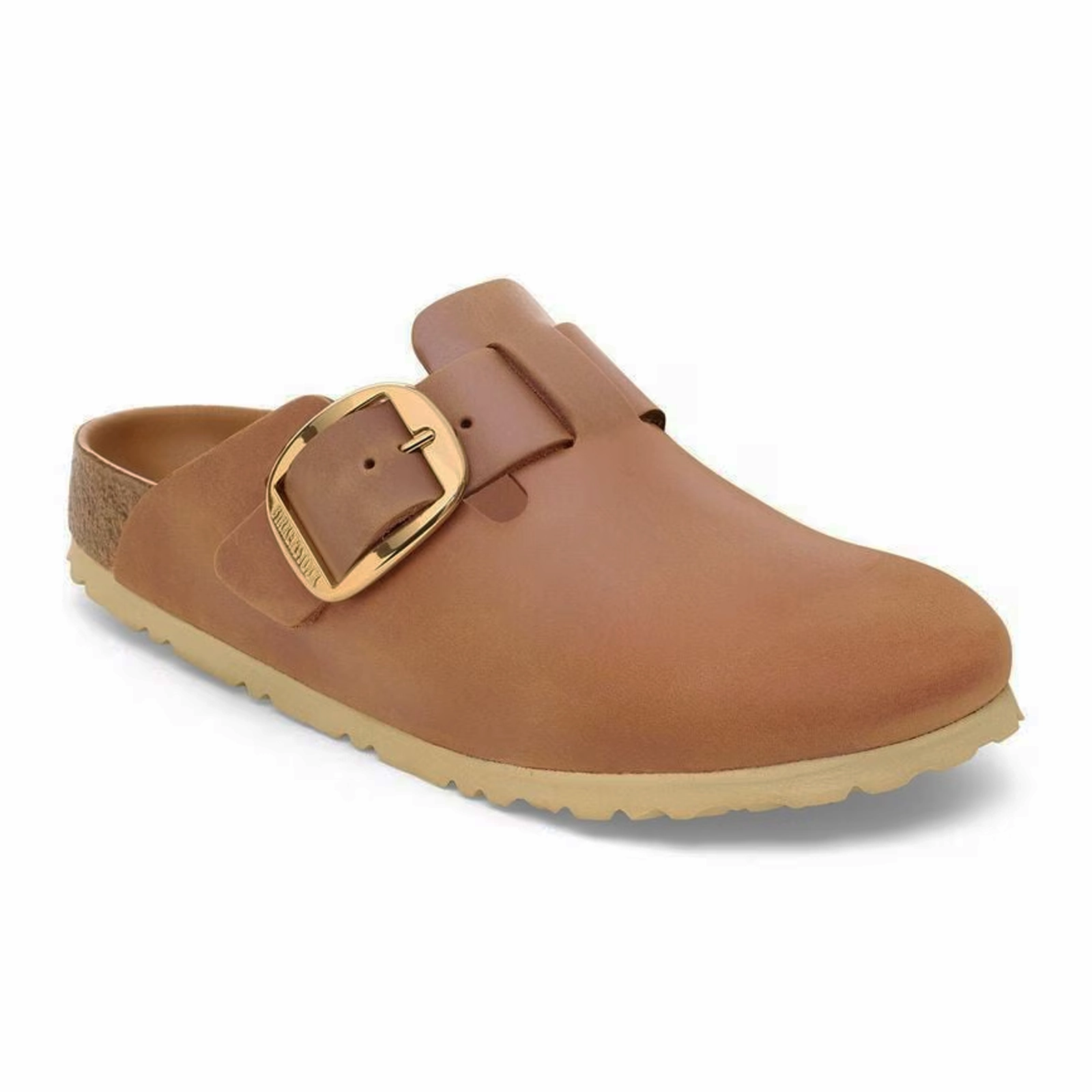 Birkenstock Boston Big Buckle Clog (Women) - Cognac Oiled Leather Errand Style Comfort Sandals
