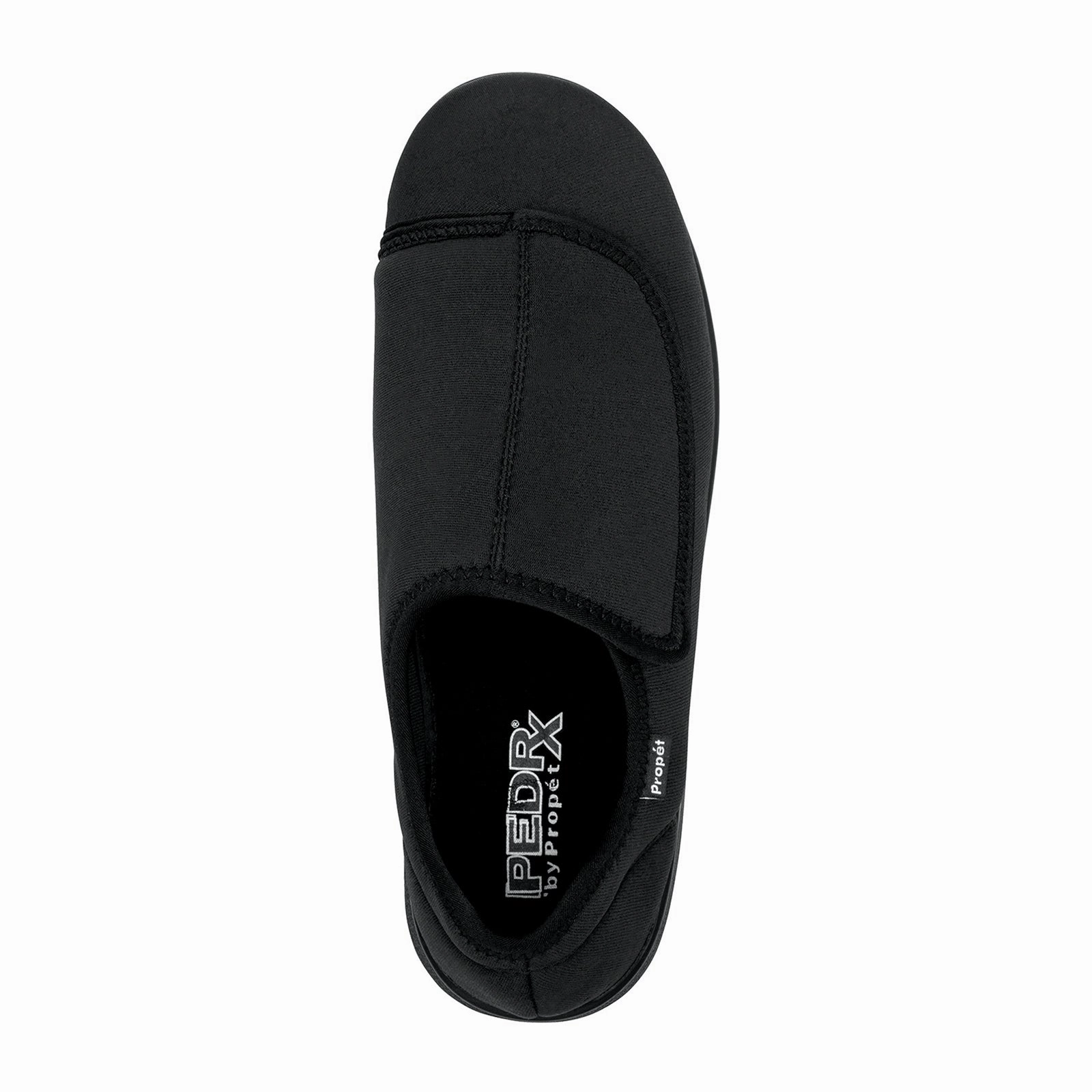 Flexible Soft Adjustable Sole Propet Cush N Foot Slipper (Men) - Black