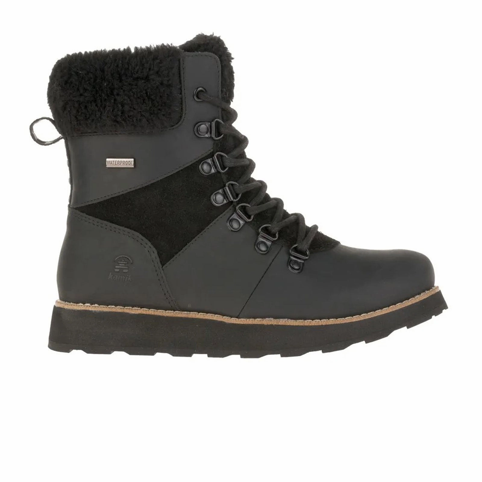 Low Profile Windy Weather High Traction Weekend Wanderer Kamik Ariel F Mid Winter Boot (Women) - Black