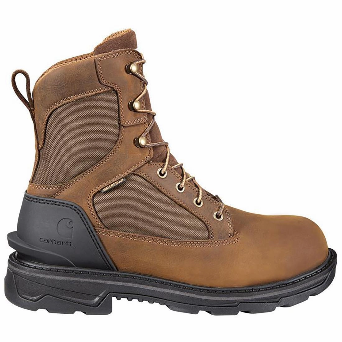 Cushioned Design muted colors 8" Ironwood Waterproof Alloy Toe Work Boot Brown
