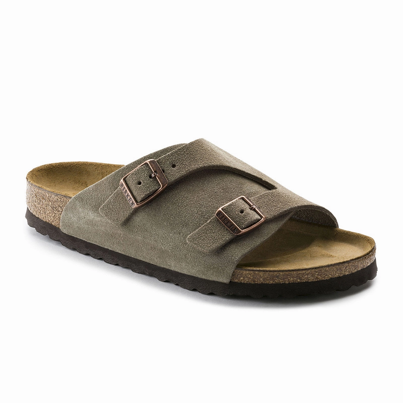 Birkenstock Zurich Slide Sandal (Men) - Taupe Suede Stay Breezy Non-Slip Comfort