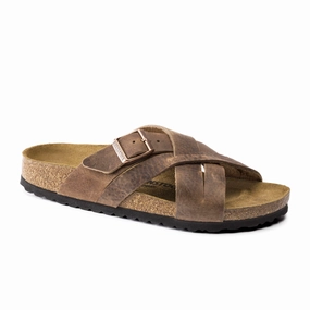 Camp Day Casual Beach Shoes Birkenstock Lugano Slide Sandal (Unisex) - Camberra Tobacco Oiled Leather