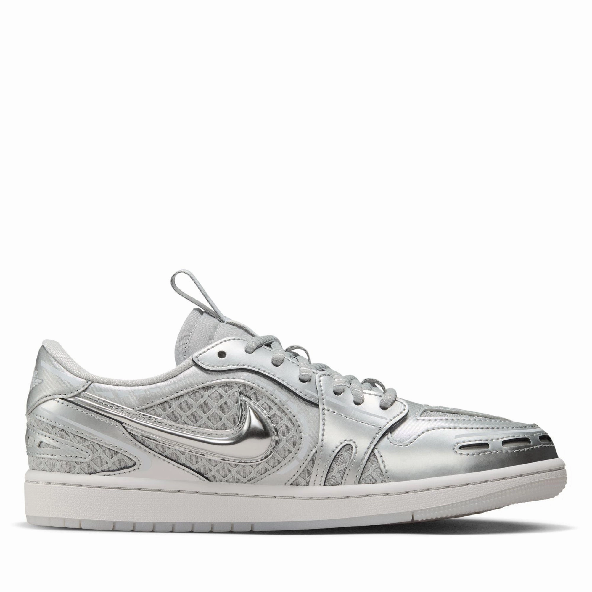 Women's Air Jordan 1 Low Method of Make V3 - Neutral Grey/Metallic Silver Cushioned Step Work Commute Low Profile All Day Wear