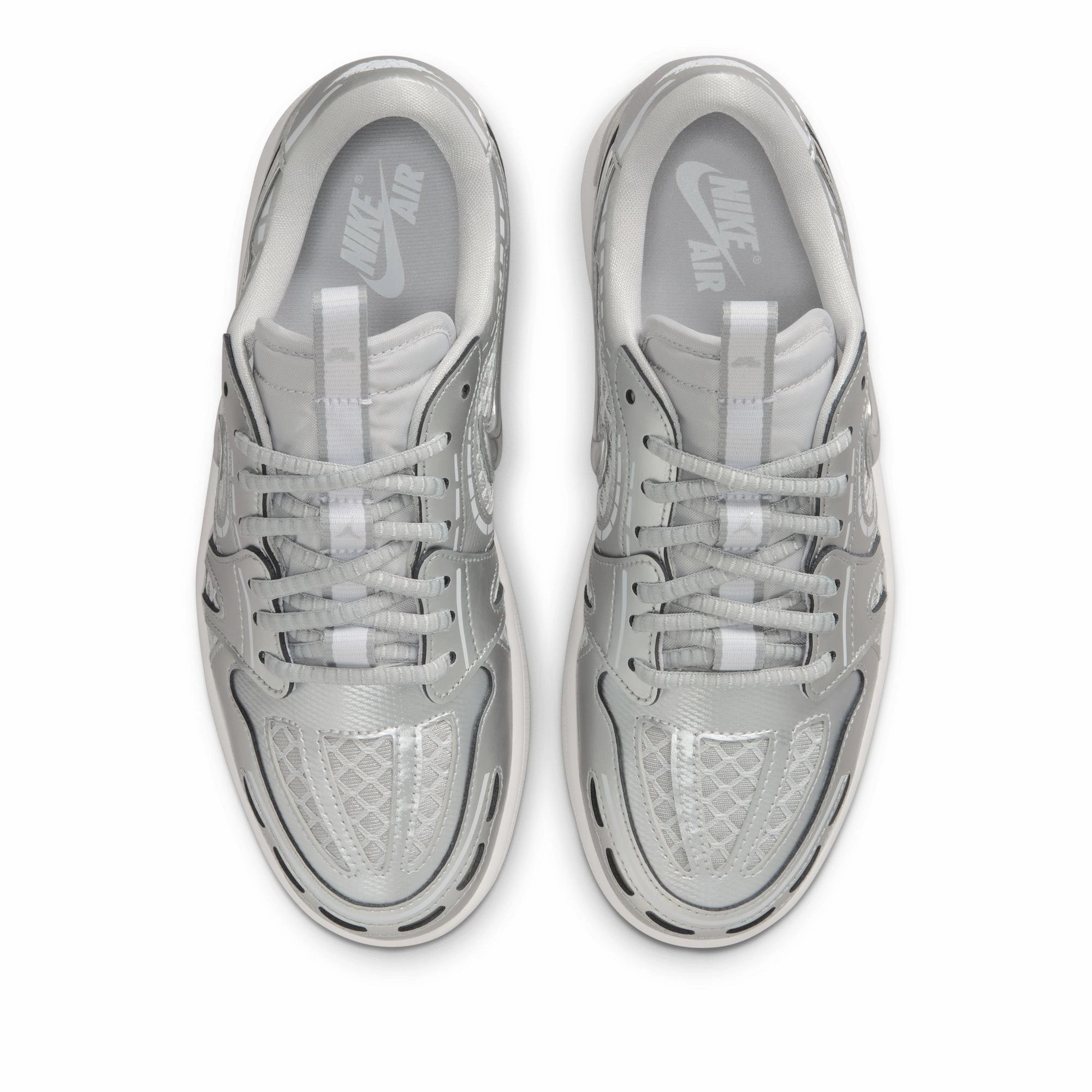 Women's Air Jordan 1 Low Method of Make V3 - Neutral Grey/Metallic Silver Canvas Padded Interior Windy Weather