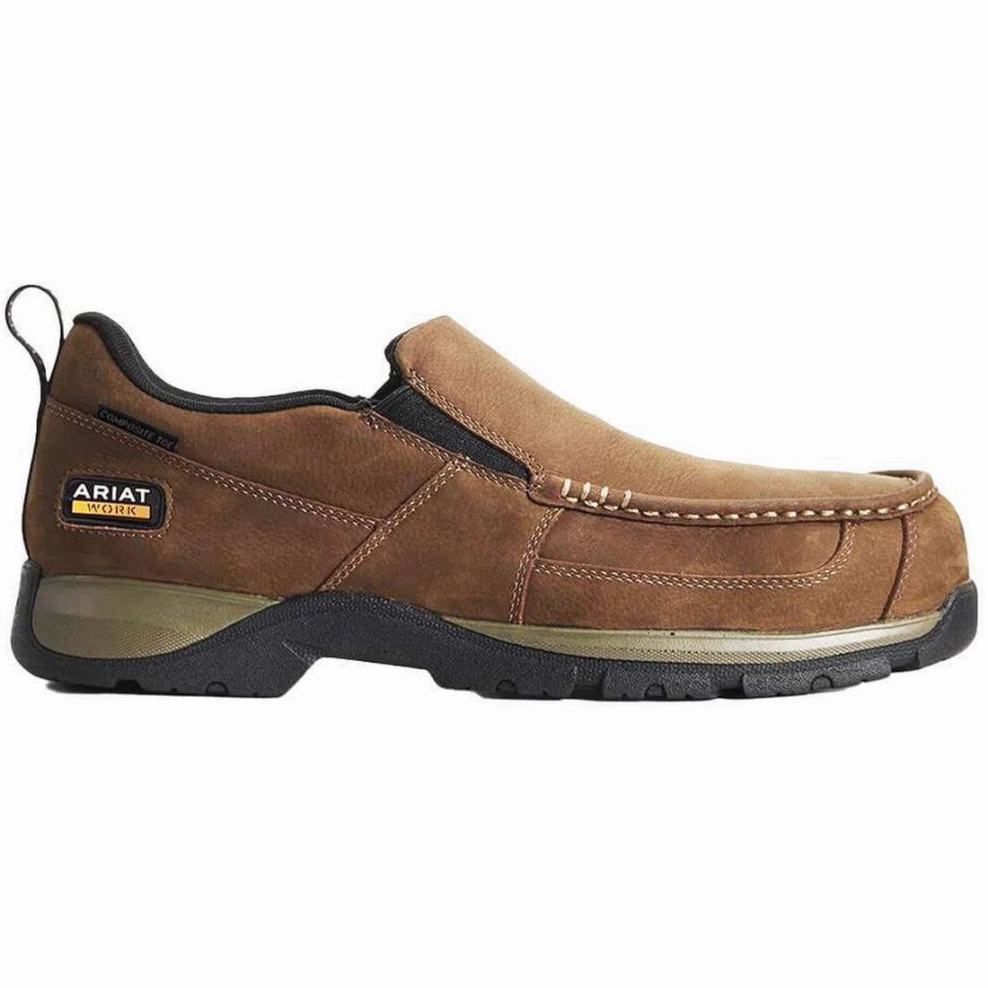 least summer Lightweight durability Edge LTE Composite-Toe SD Slip-On Work Shoe Dark Brown