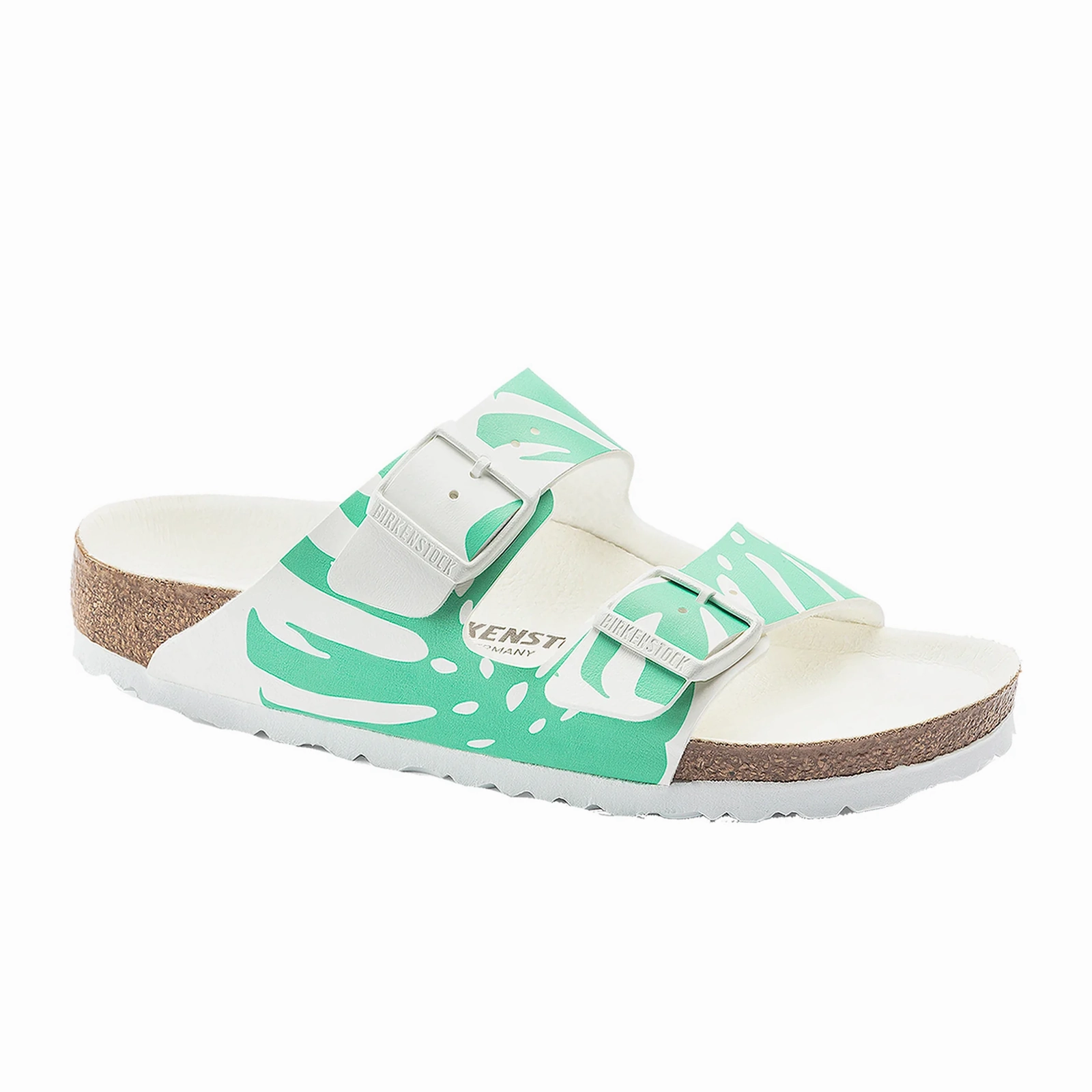 Torsion Stability Birkenstock Arizona Slide Sandal (Women) - Monstera Bold Jade Birko-Flor