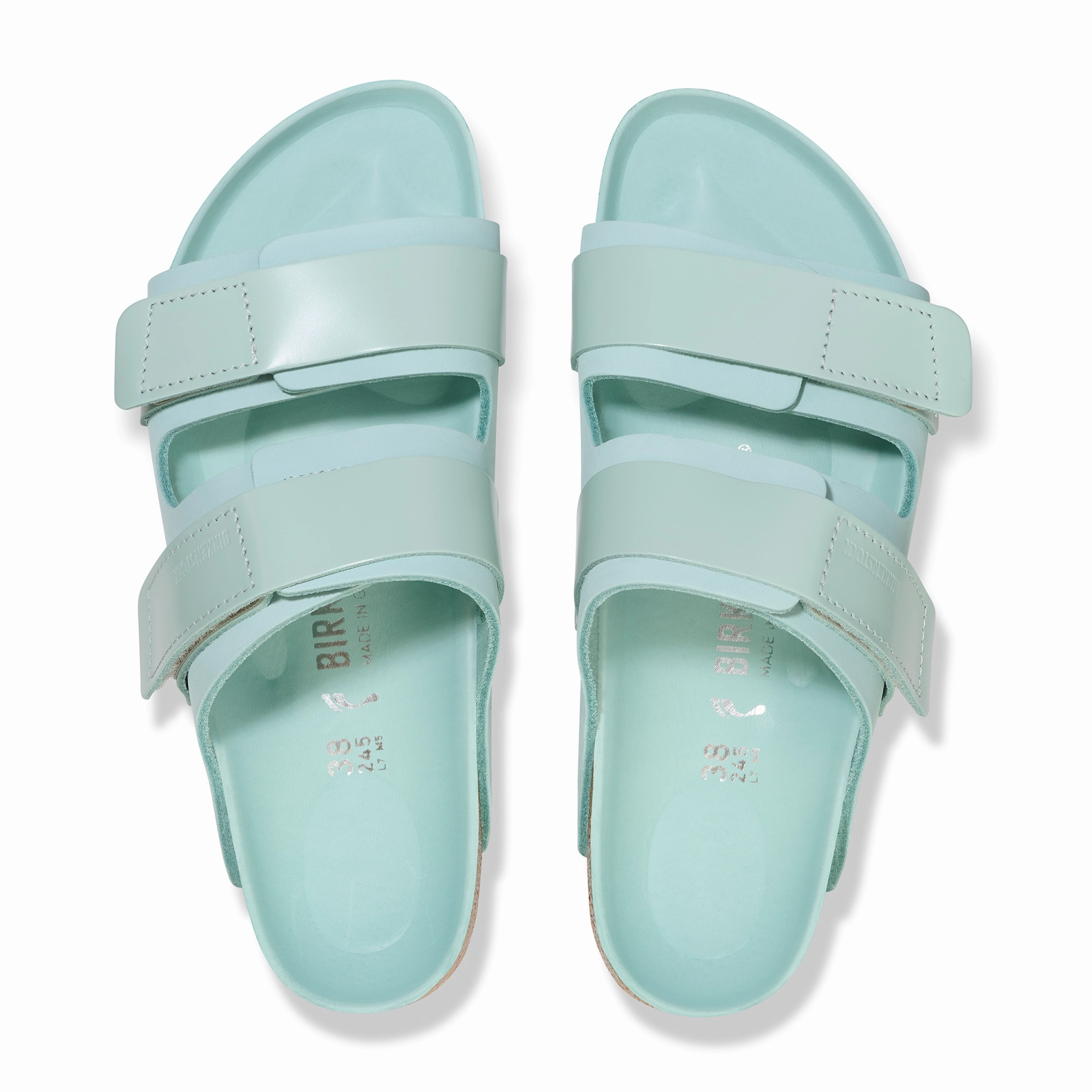Easy Travel Birkenstock Uji Hex Narrow Slide Sandal (Women) - High Shine Surf Green Nubuck
