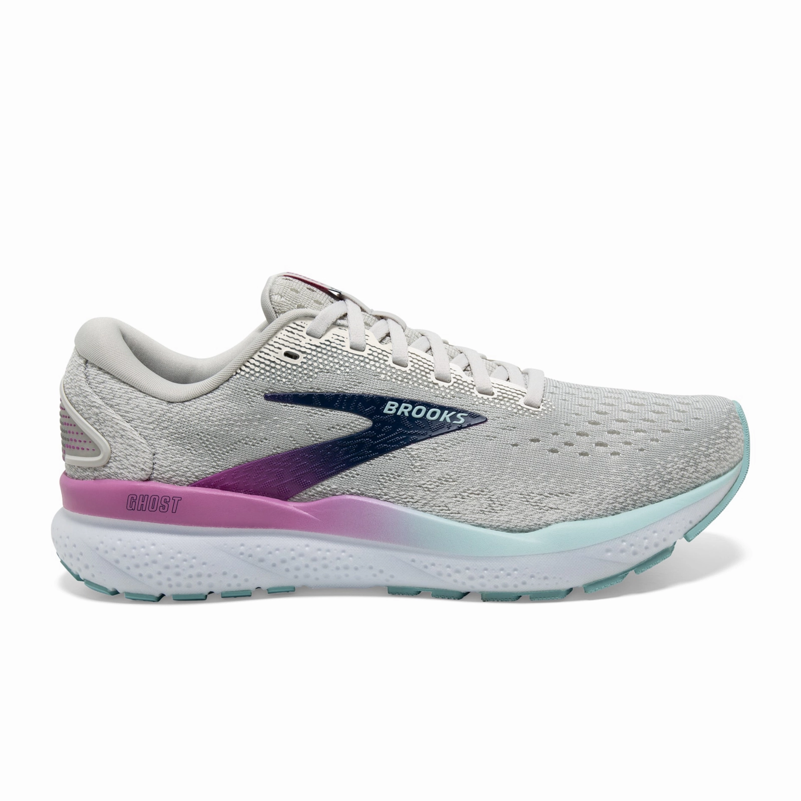 Brooks Ghost 16 Running Shoe (Women) - White/Grey/Estate Blue Weekend Fit
